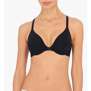 NWT Natori Smooth Comfort Full Fit Front Close Underwire Racerback Bra Black 32D